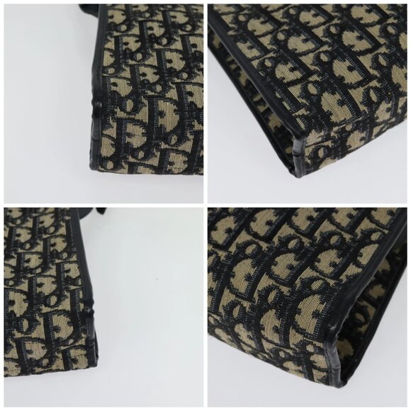 Christian Dior Trotter Canvas Shoulder Bag Navy Gold Auth ep10451 - Picture 14 of 16